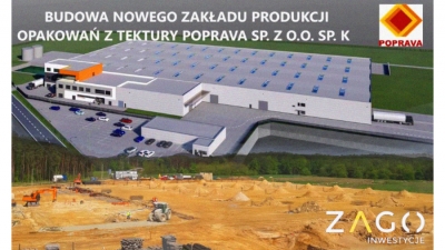 POPRAVA SP. Z O.O. SP. K rozpoczęła budowę nowego zakładu produkcji opakowań z tektury w miejscowości Rojów